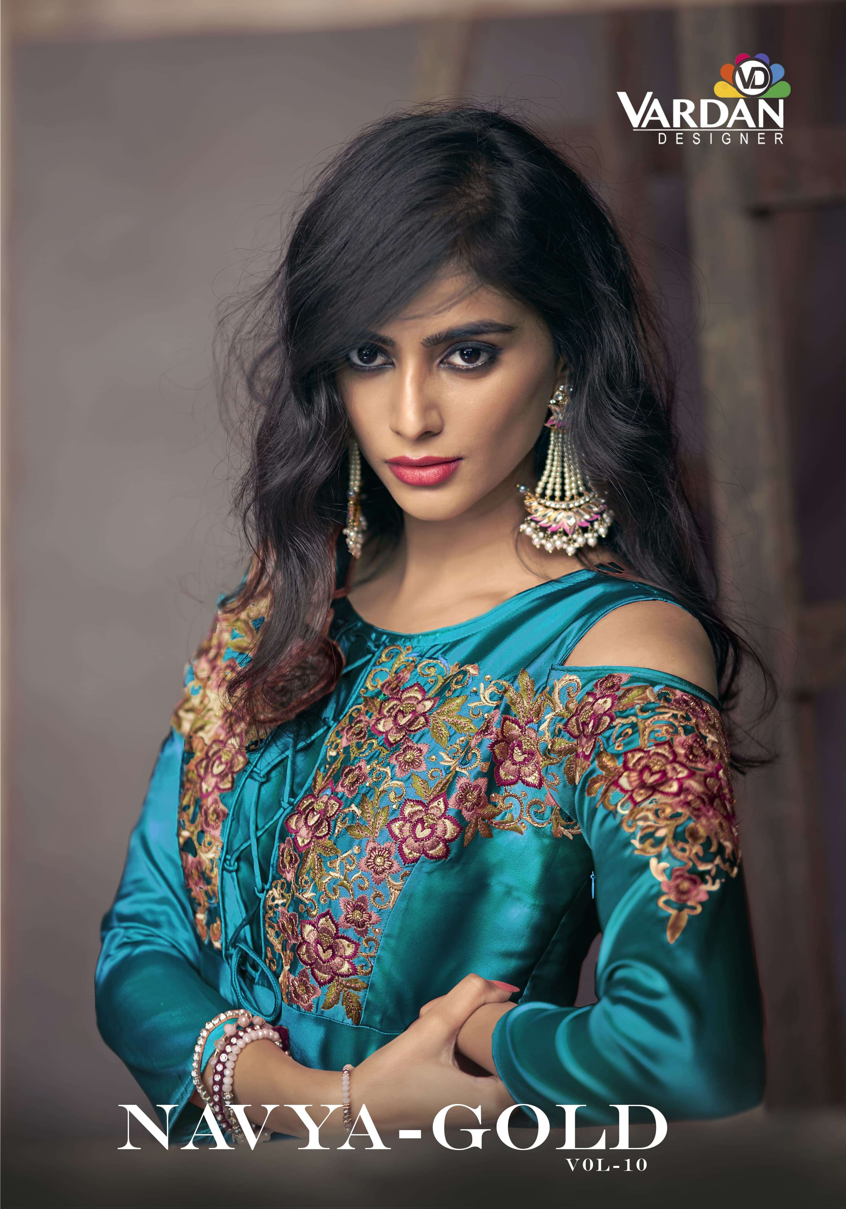 Vardan Designer Navya Vol-10 Gold Kurti Wholesale catalog