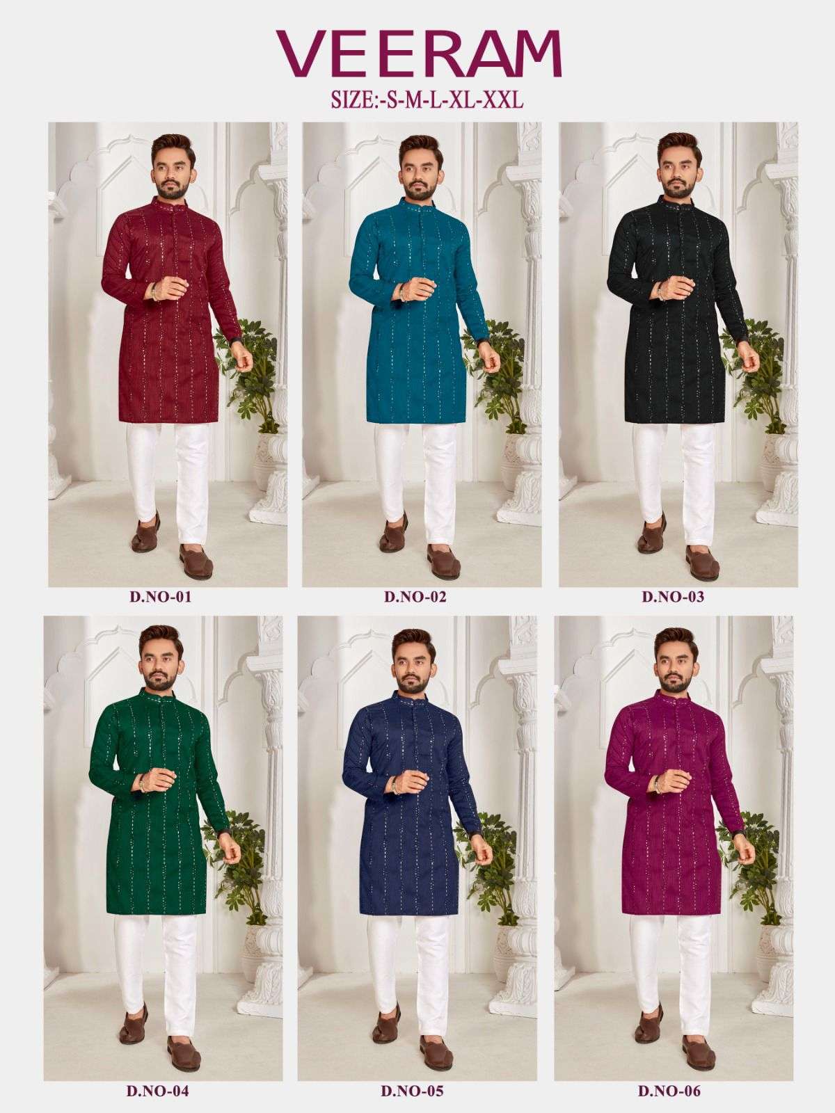Veeram Silk Embroidered Sequence Work Kurta Wholesale catalog