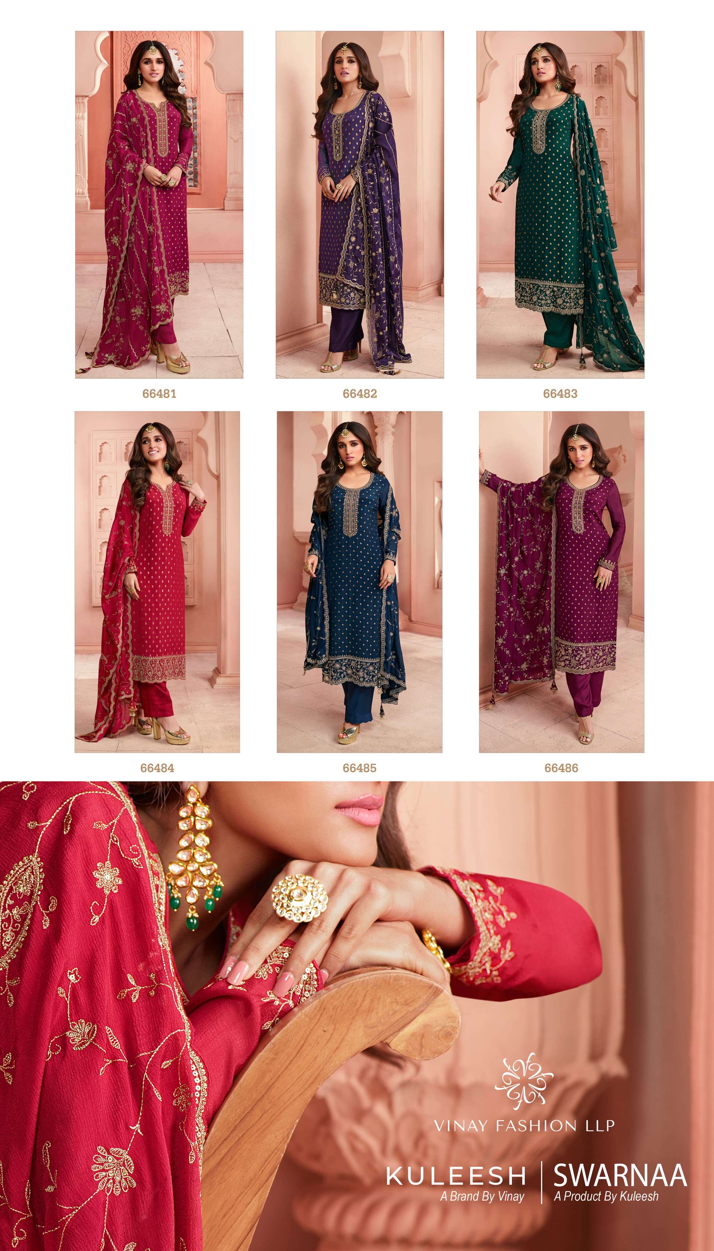Vinay Kuleesha Swarnaa Embroidery Salwar Kameez Wholesale catalog