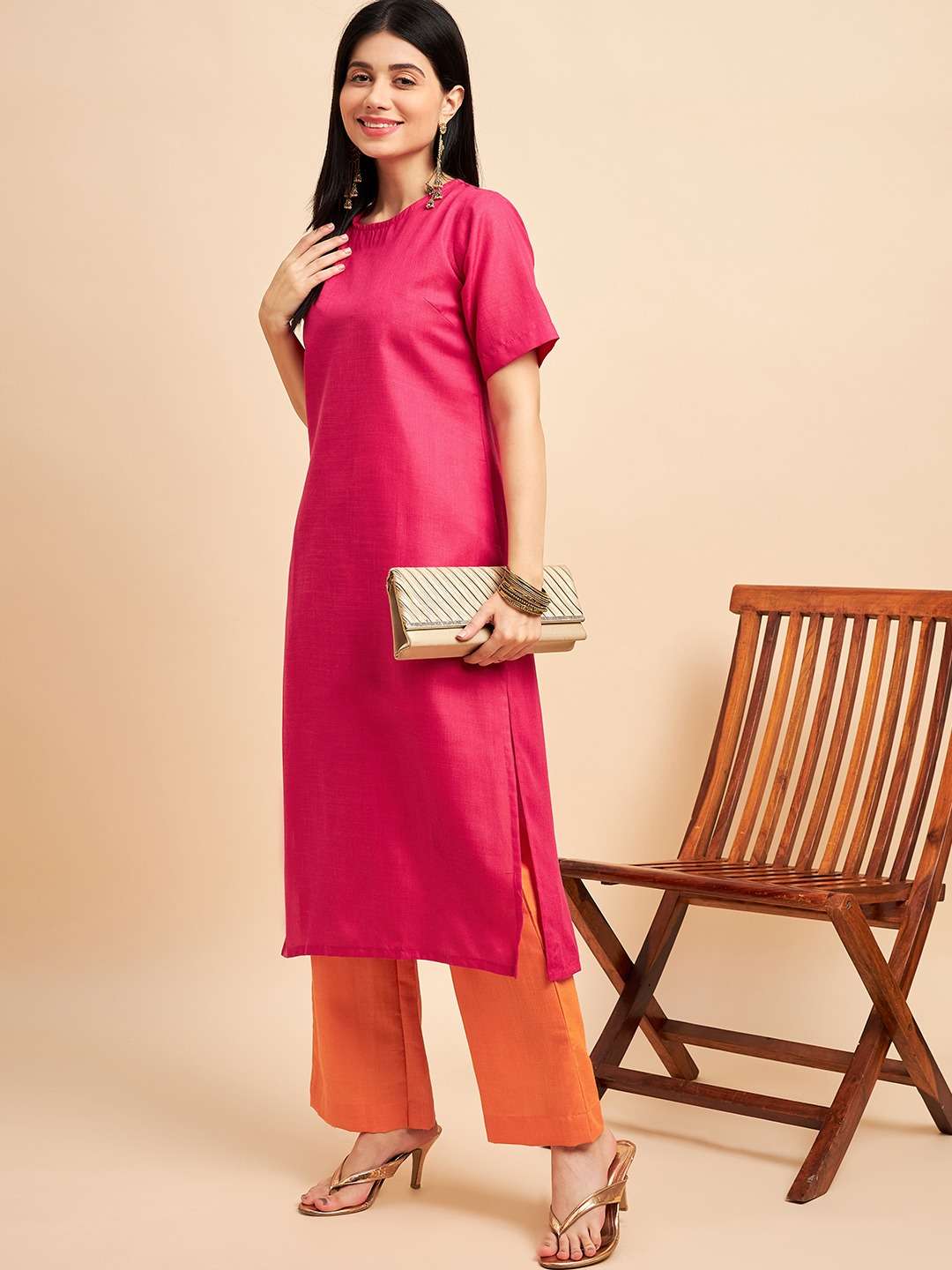 Vishwa 48097 Polyester Solid Kurti Dupatta With Palazzo Wholesale catalog