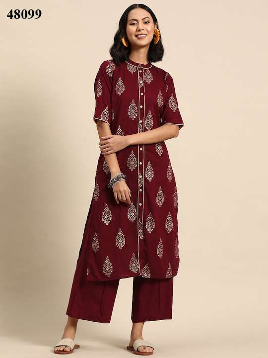 Vishwa 48099 Cotton Printed Kurti With Palazzo Wholesale catalog