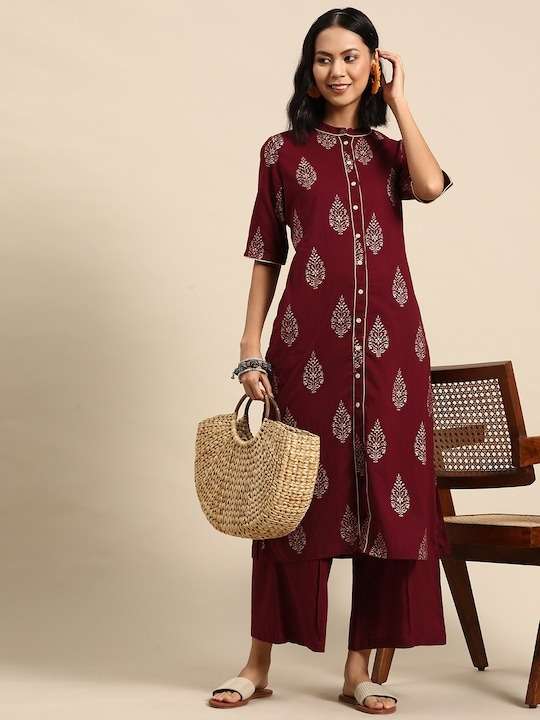 Vishwa 48099 Cotton Printed Kurti With Palazzo Wholesale catalog