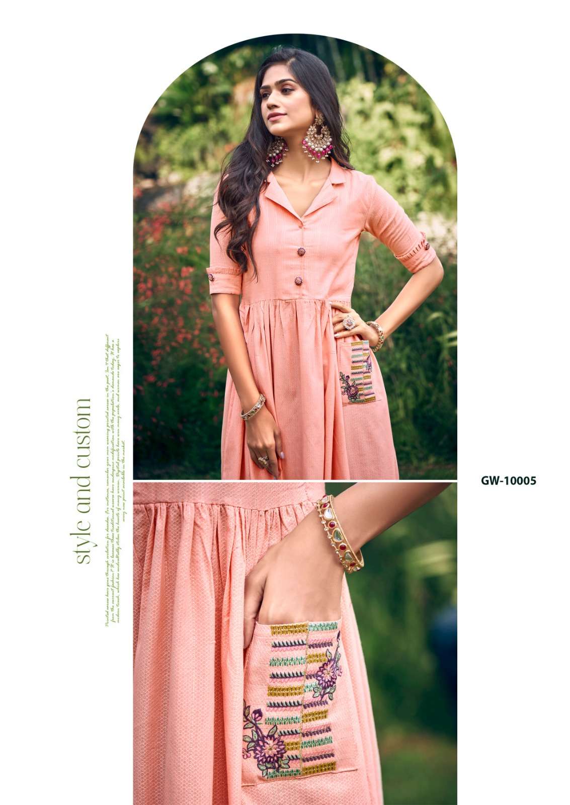 vitara fashion SENTRO cotton weaving fabric Kurti Wholesale catalog