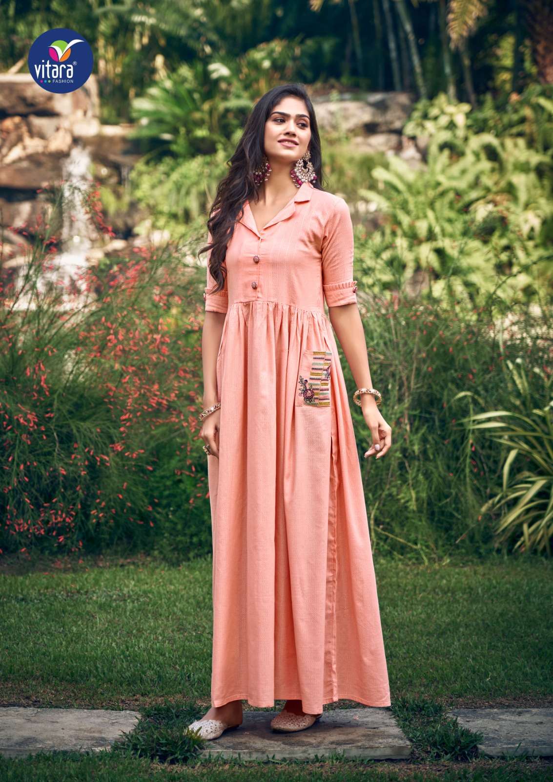 vitara fashion SENTRO cotton weaving fabric Kurti Wholesale catalog