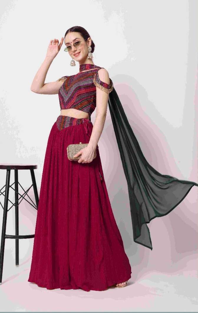 VOL. 7071 Bridal Thread Embroidered Semi Stitched Lehenga Choli Wholesale catalog