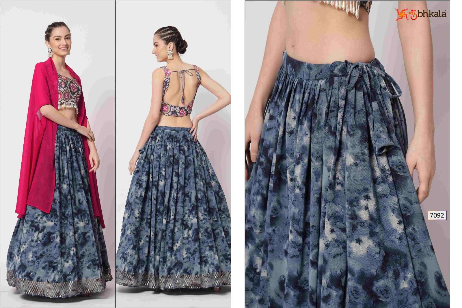 VOL. 7092 Semi Stitched Lehenga Choli with Dupatta Wholesale catalog