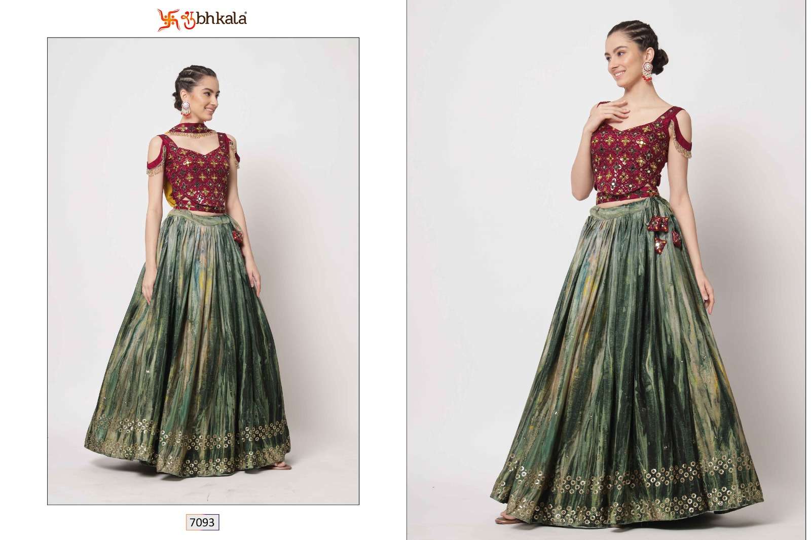 VOL. 7093 Semi Stitched Lehenga Choli with Dupatta Wholesale catalog