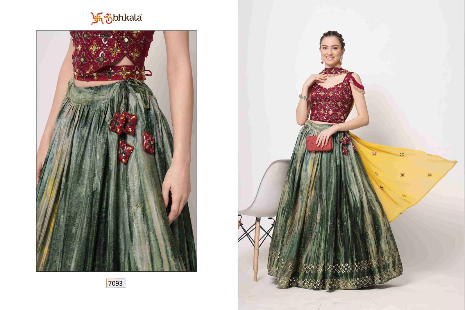 VOL. 7093 Semi Stitched Lehenga Choli with Dupatta Wholesale catalog