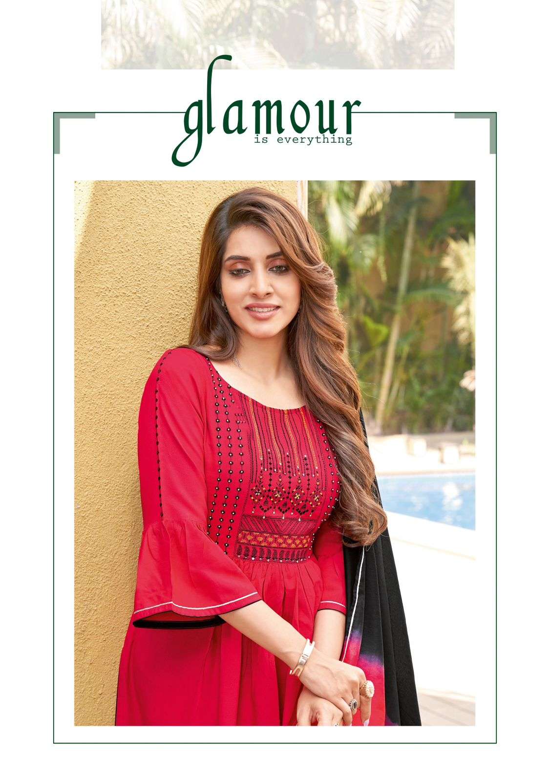 WOOGLEE PRITAM Rayon Weaving with work Kurti Wholesale catalog