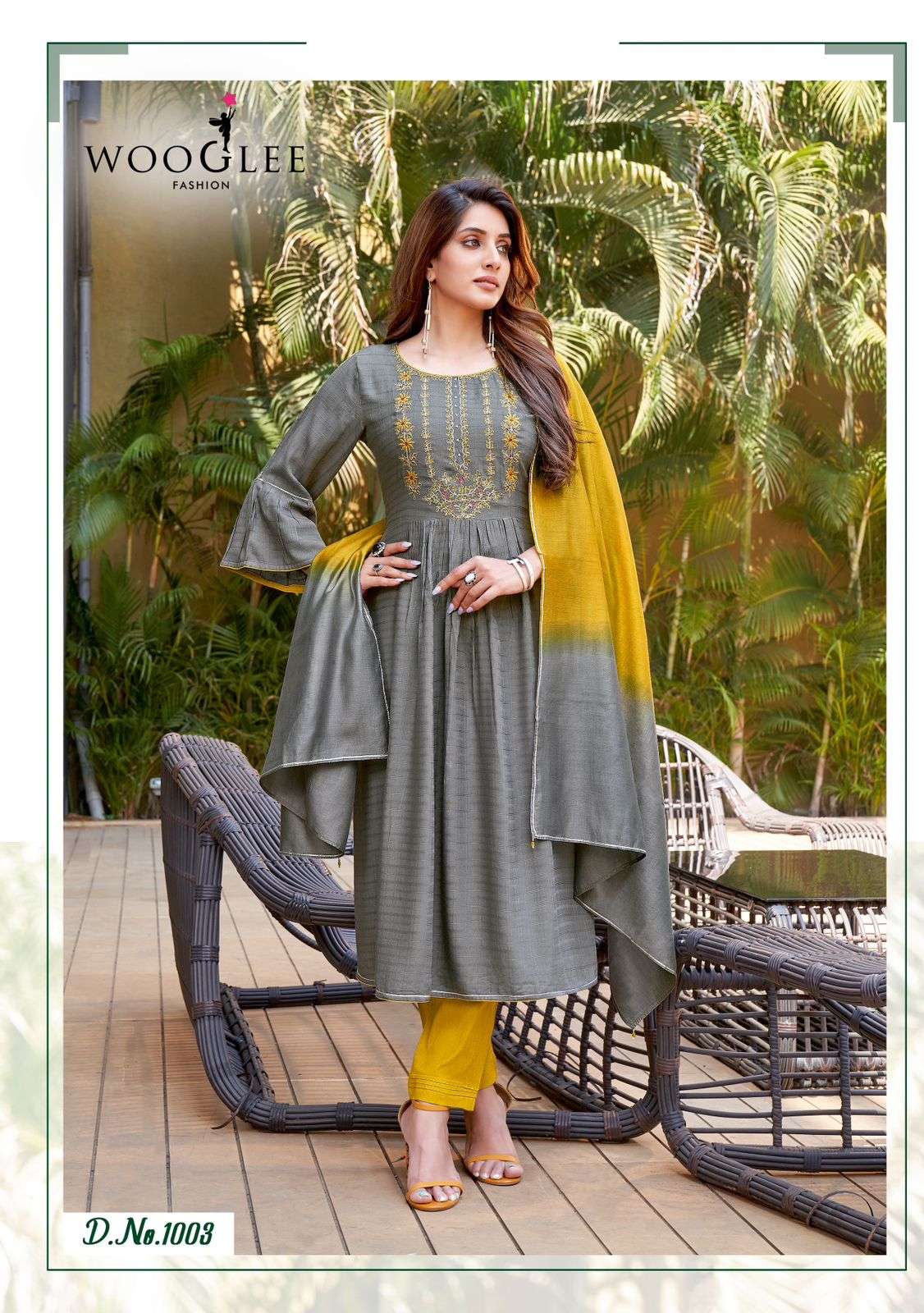 WOOGLEE PRITAM Rayon Weaving with work Kurti Wholesale catalog
