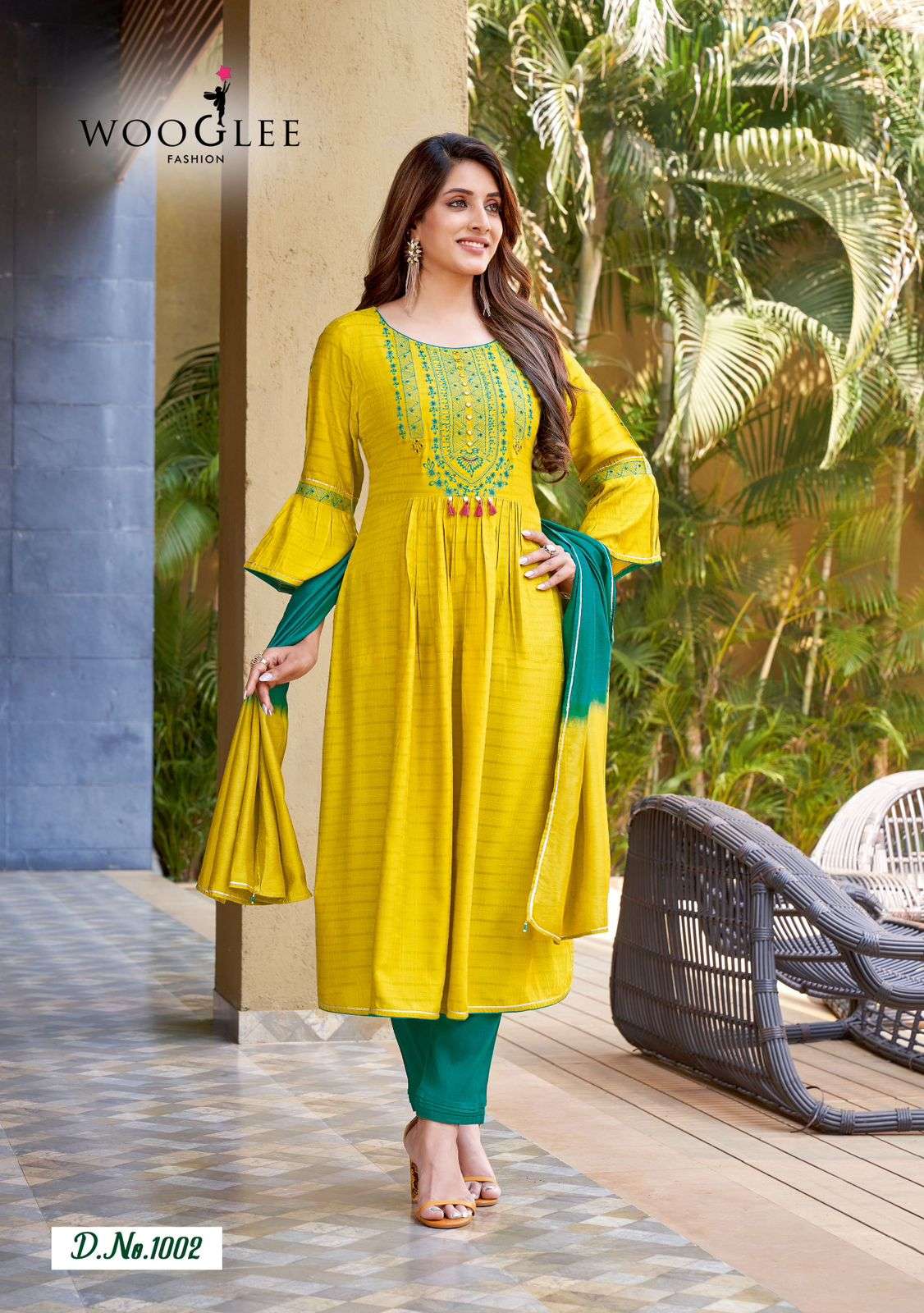WOOGLEE PRITAM Rayon Weaving with work Kurti Wholesale catalog
