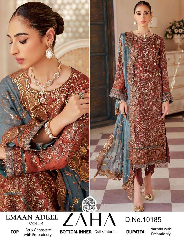Zaha Emaan Adeel Vol 4 Pakistani Salwar Kameez Wholesale catalog