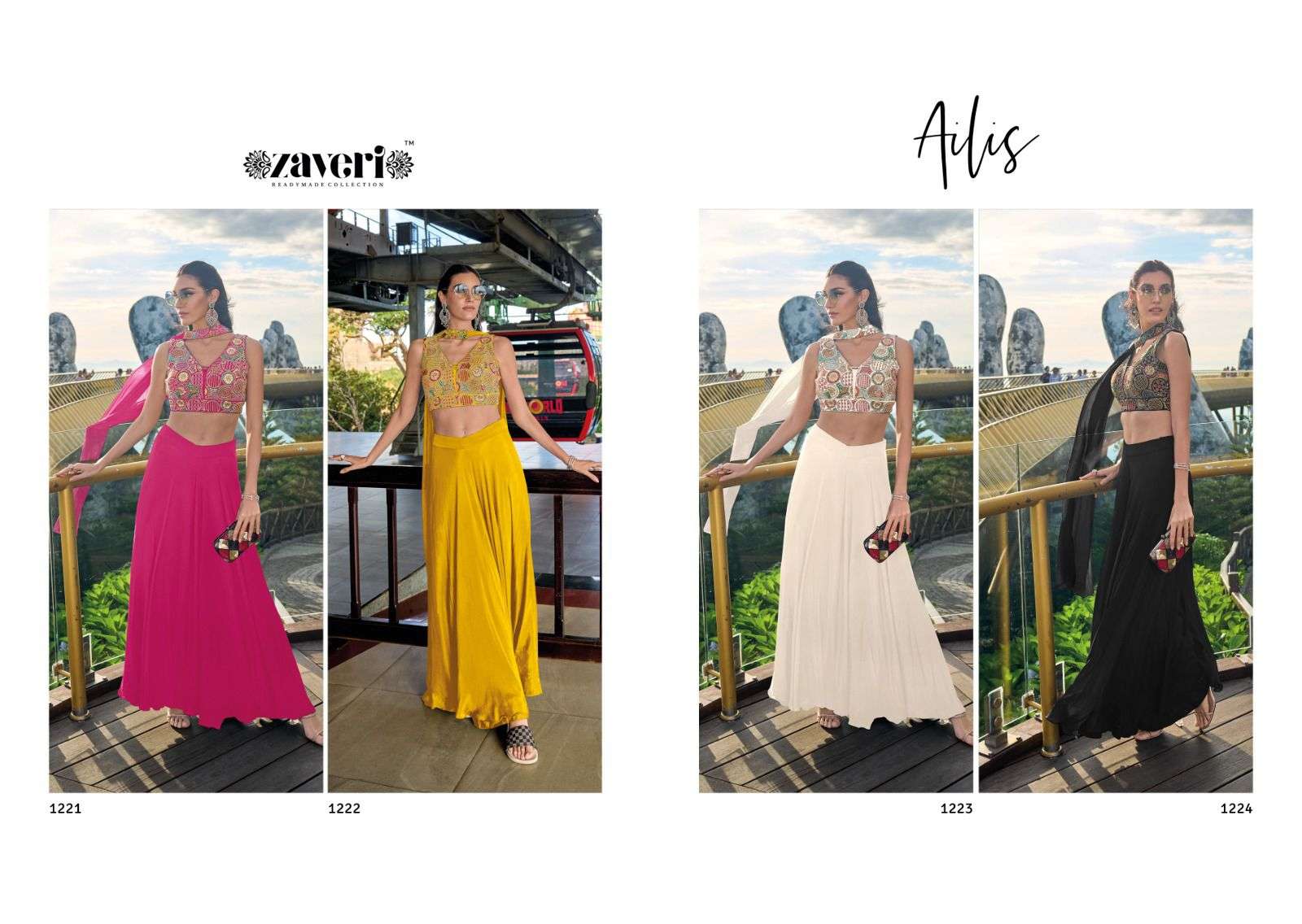 Zaveri Ailis Western Choli Palazo With Dupatta Wholesale catalog
