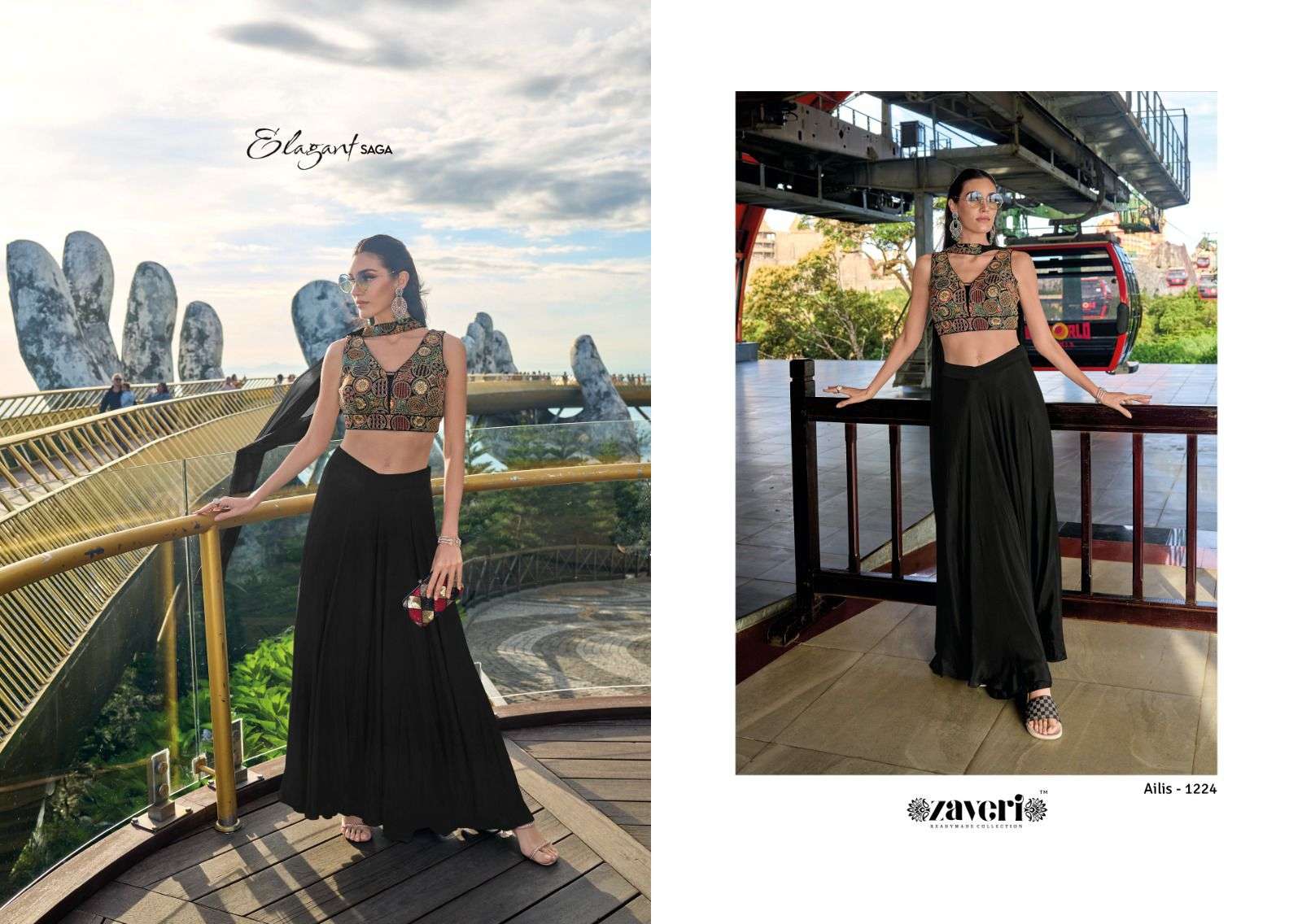 Zaveri Ailis Western Choli Palazo With Dupatta Wholesale catalog
