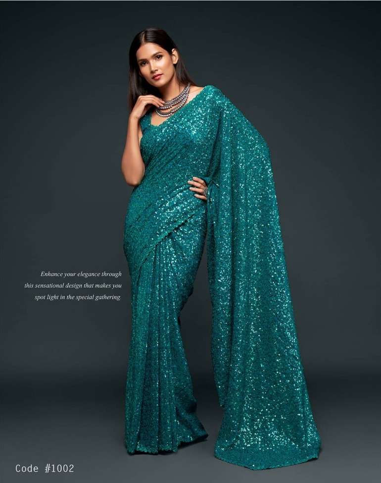 Zeel Zalak 1001 Georgette Designer Sarees Wholesale catalog