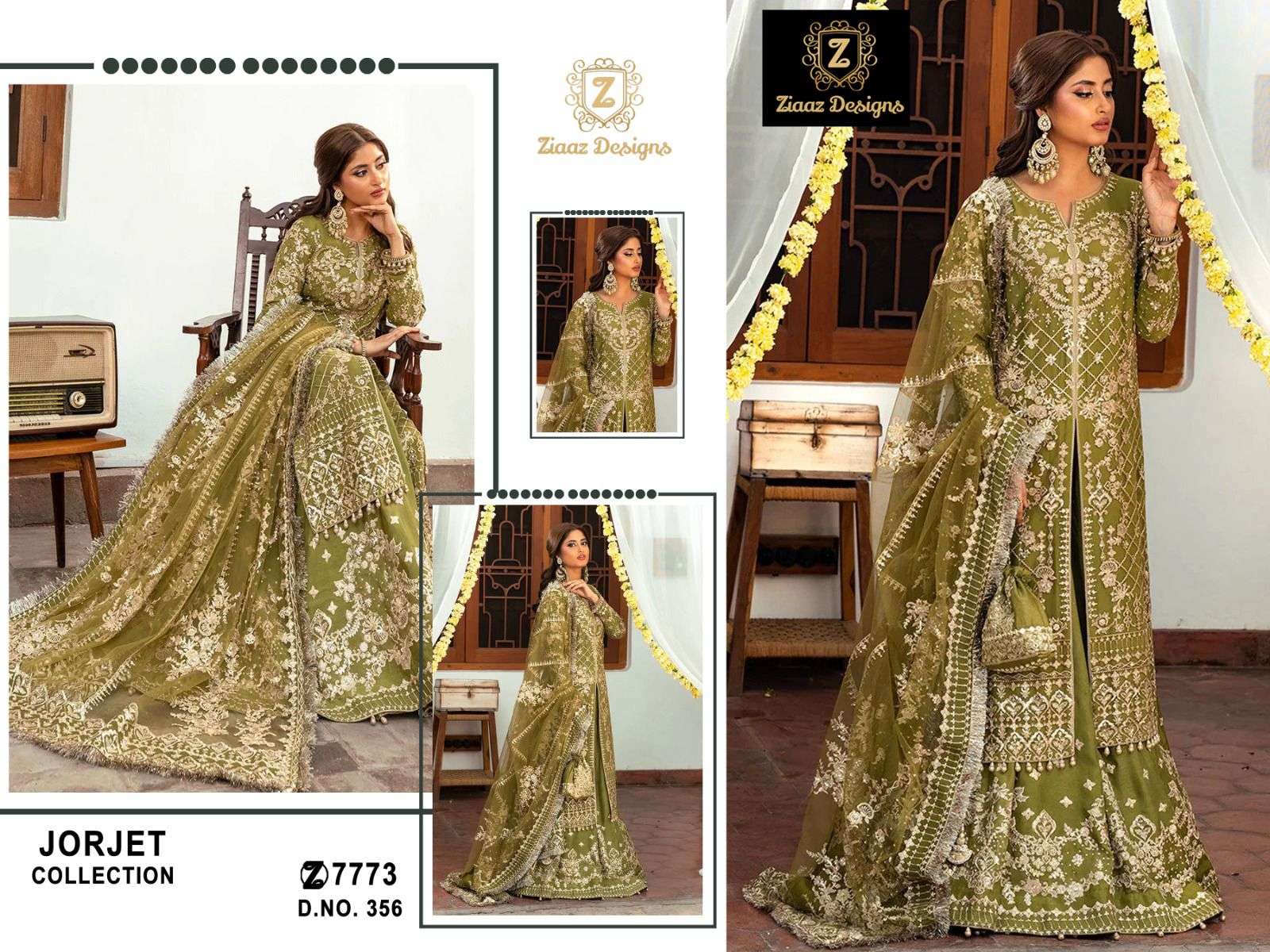 Ziaaz 356 Embroidery Pakistani Salwar Kameez Wholesale catalog