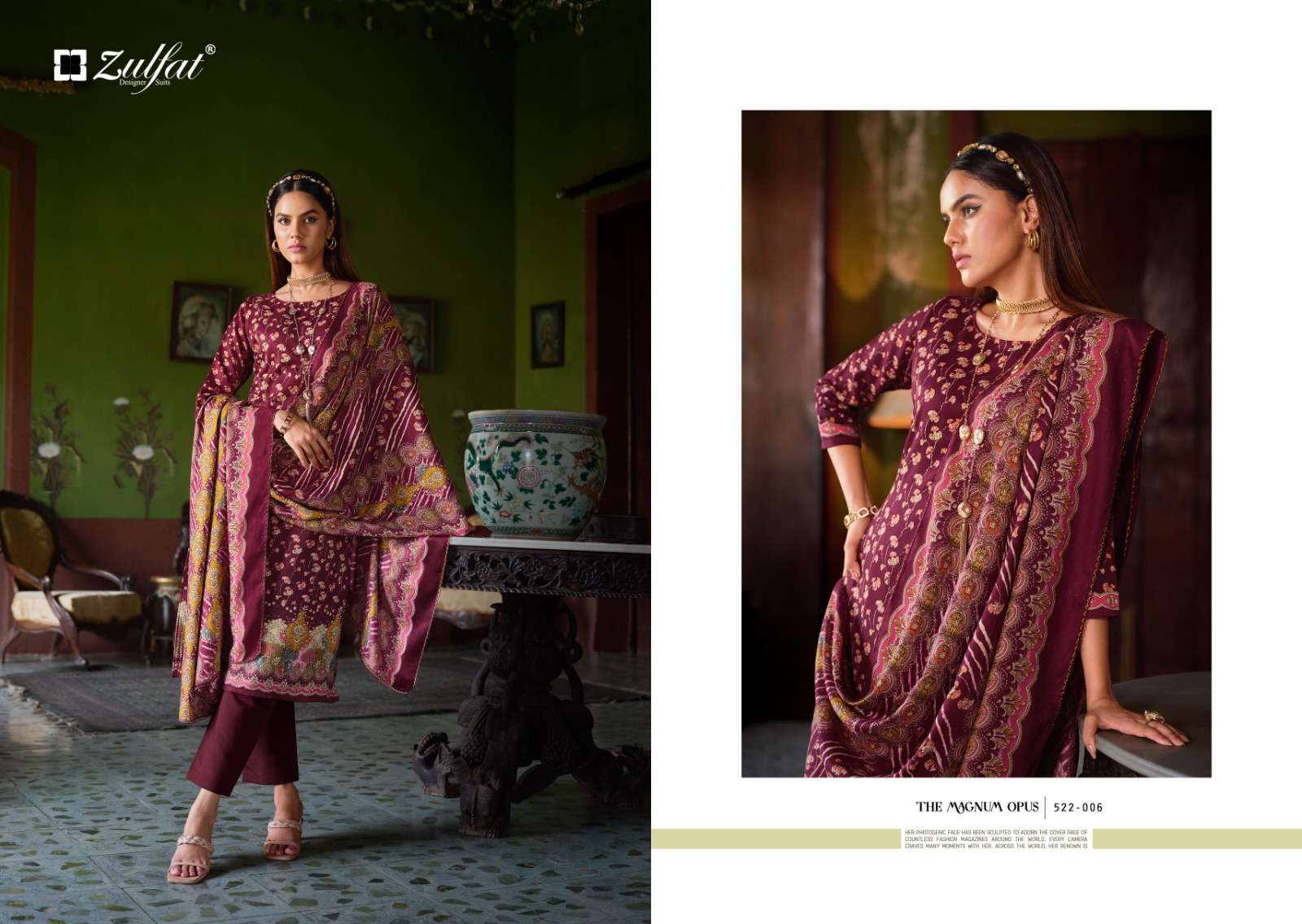 Zulfat Raabia Wool Pashmina Dress Material Wholesale catalog