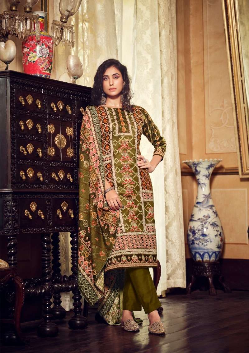 Zulfat Rehnuma Wool Pashmina Dress Material Wholesale catalog
