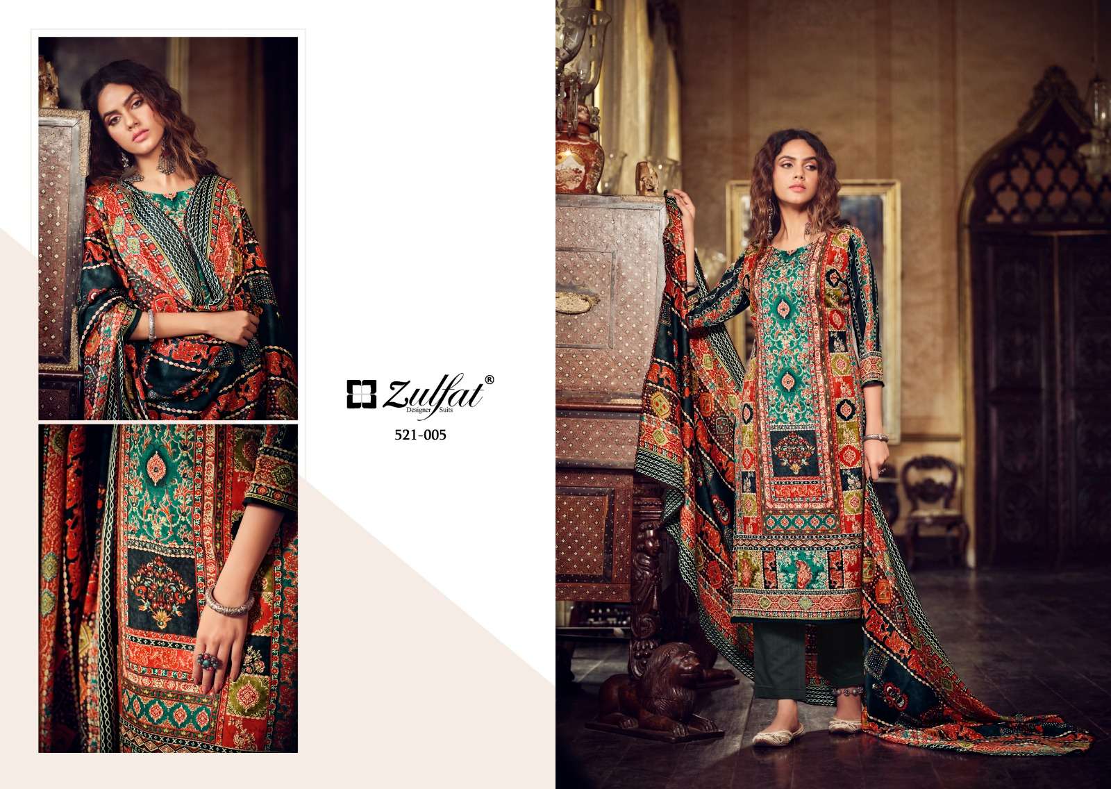 Zulfat Rehnuma Wool Pashmina Dress Material Wholesale catalog
