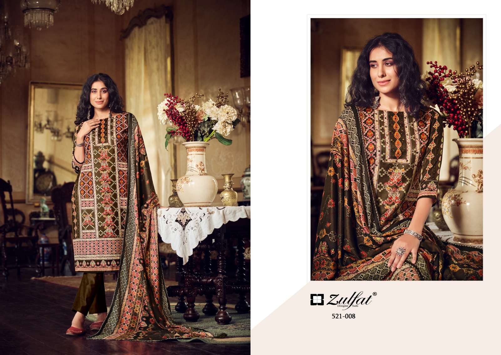 Zulfat Rehnuma Wool Pashmina Dress Material Wholesale catalog