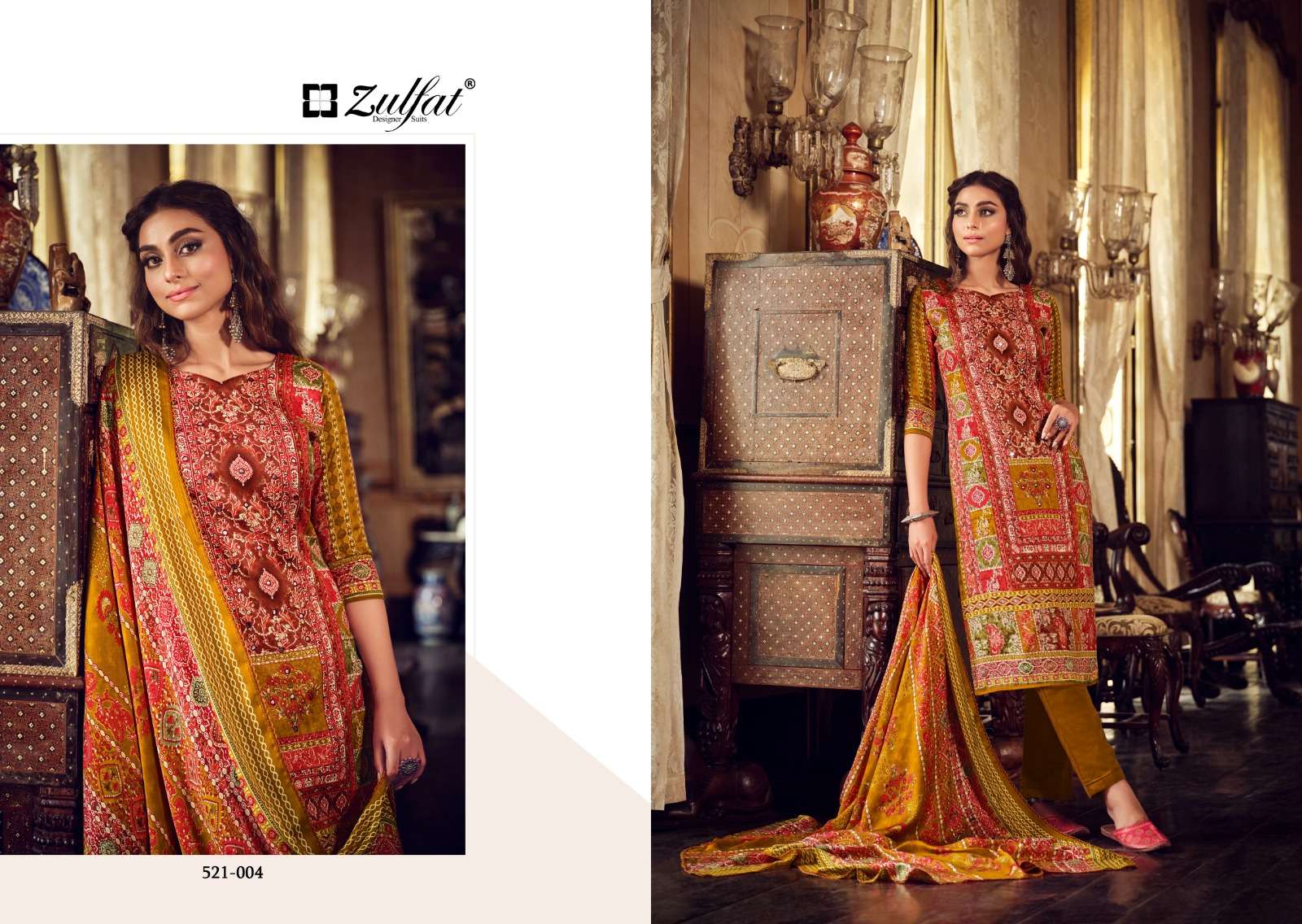 Zulfat Rehnuma Wool Pashmina Dress Material Wholesale catalog