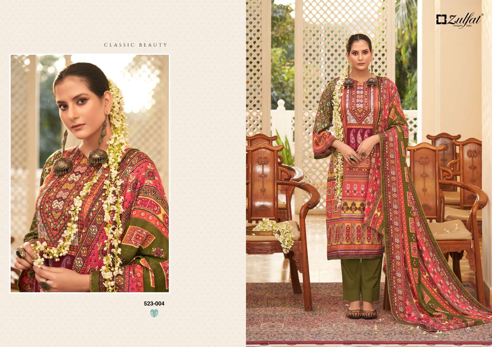 Zulfat Wahida Wool Pashmina Dress Material Wholesale catalog