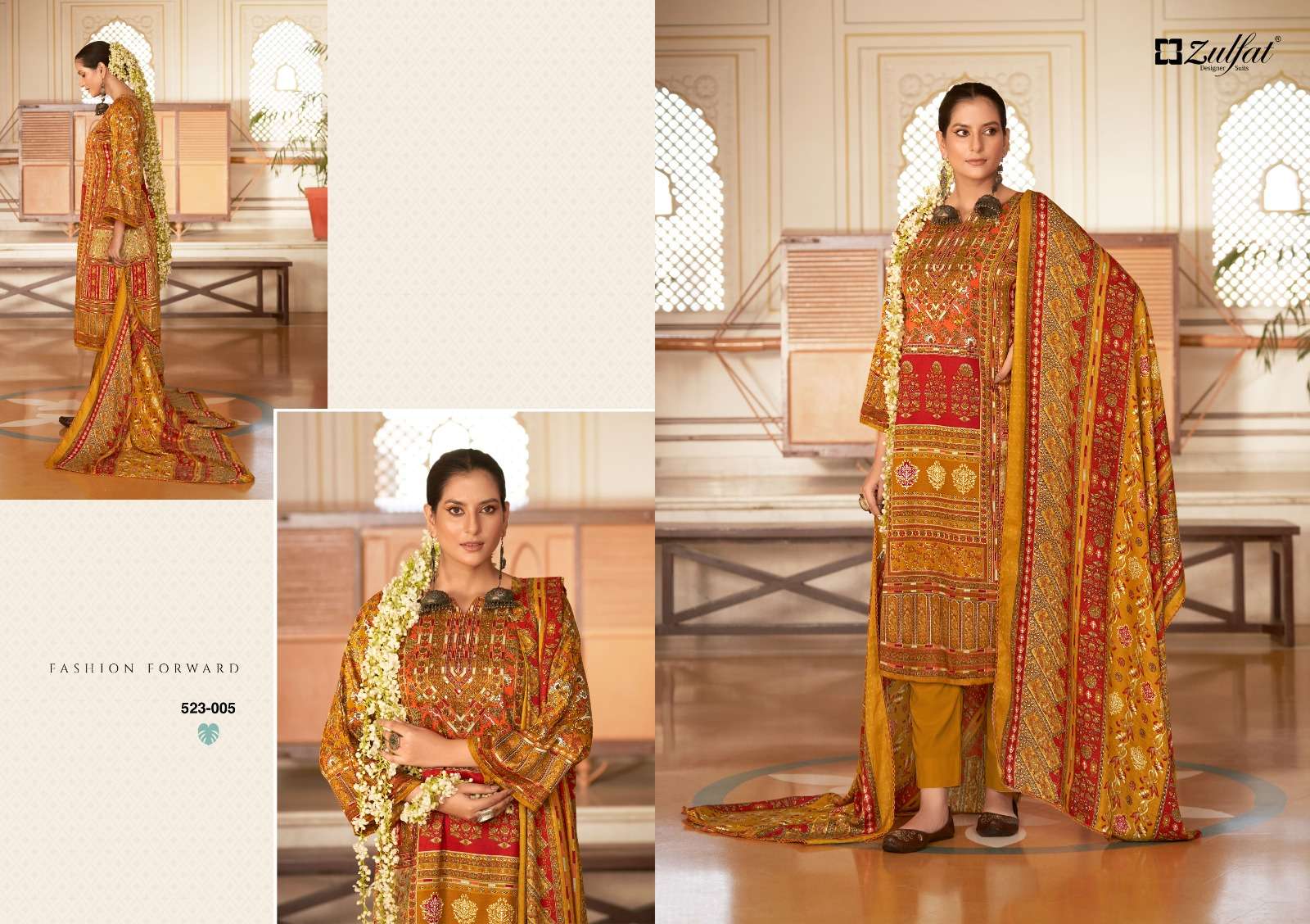 Zulfat Wahida Wool Pashmina Dress Material Wholesale catalog