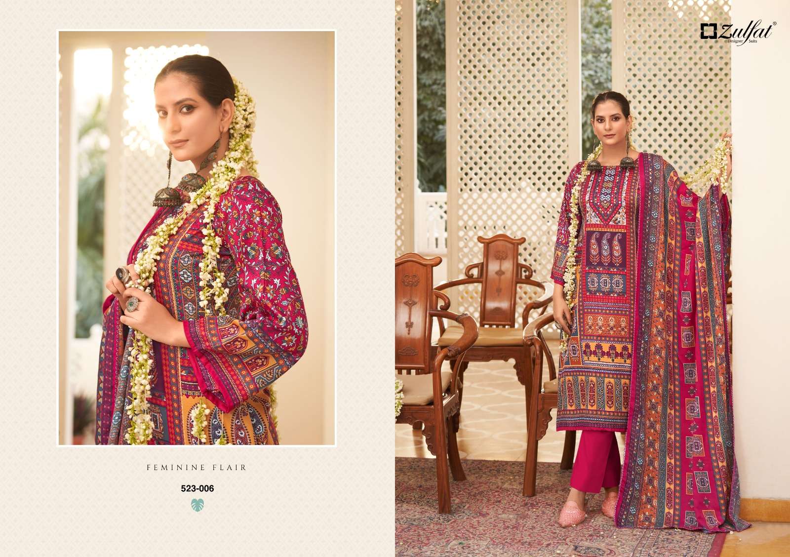 Zulfat Wahida Wool Pashmina Dress Material Wholesale catalog