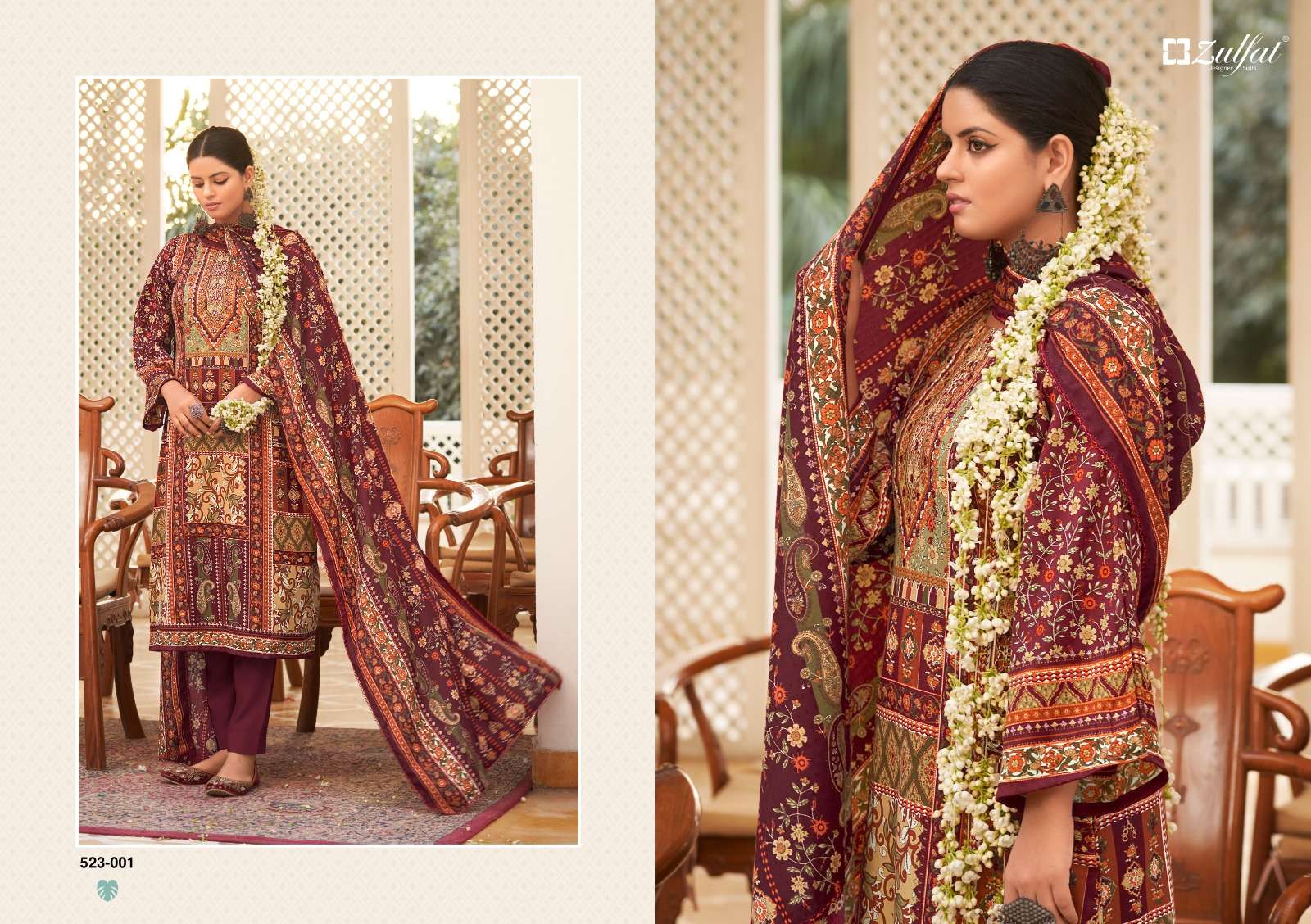 Zulfat Wahida Wool Pashmina Dress Material Wholesale catalog