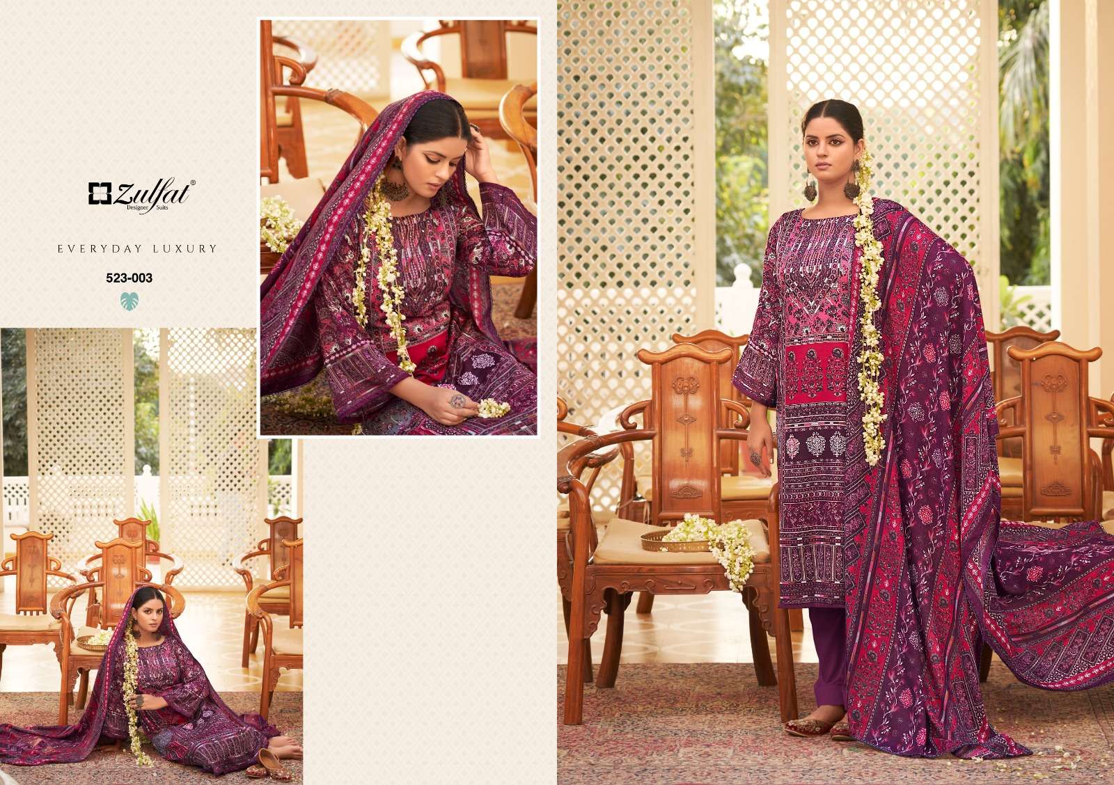 Zulfat Wahida Wool Pashmina Dress Material Wholesale catalog