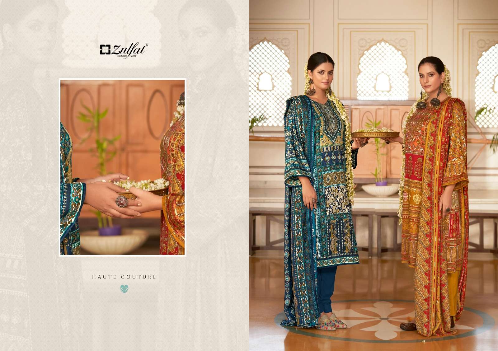 Zulfat Wahida Wool Pashmina Dress Material Wholesale catalog