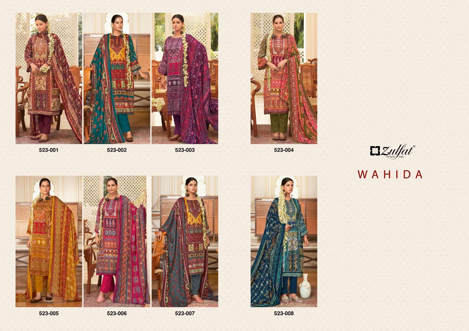 Zulfat Wahida Wool Pashmina Dress Material Wholesale catalog