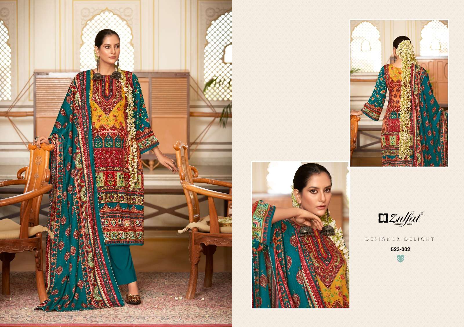 Zulfat Wahida Wool Pashmina Dress Material Wholesale catalog