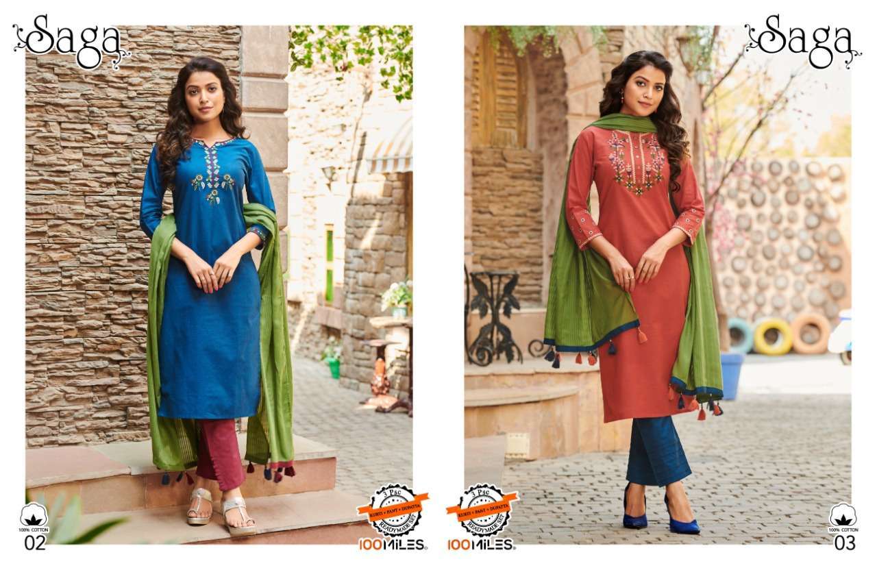100 MILES SAGA Kurti Wholesale catalog