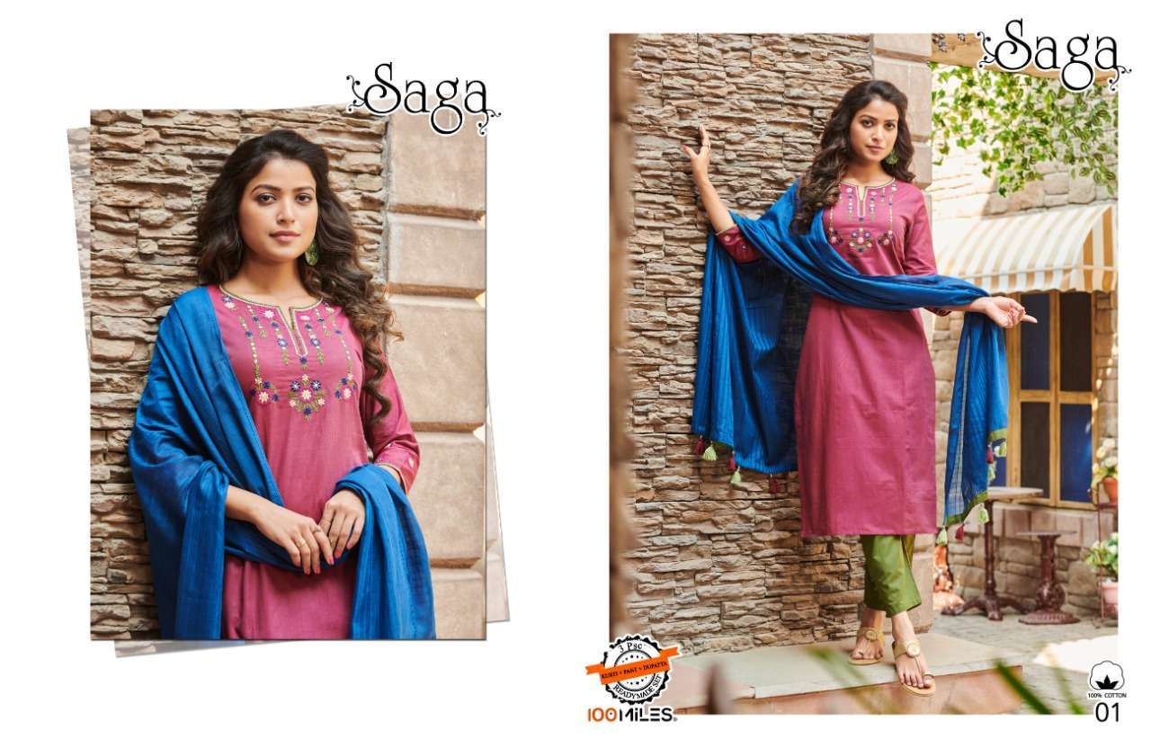 100 MILES SAGA Kurti Wholesale catalog