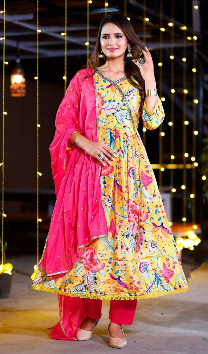 109 Combo Chinon 3-Piece Kurti Wholesale catalog