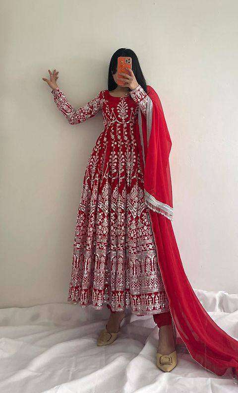 1094 Heavy Georgette Embroidered Anarkali Gown Wholesale catalog