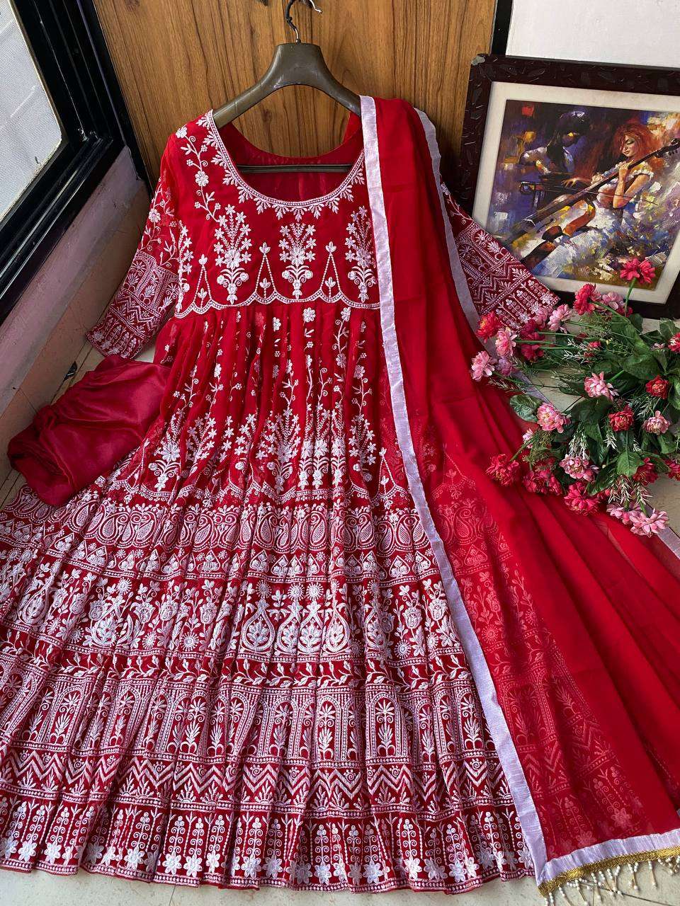 1094 Heavy Georgette Embroidered Anarkali Gown Wholesale catalog