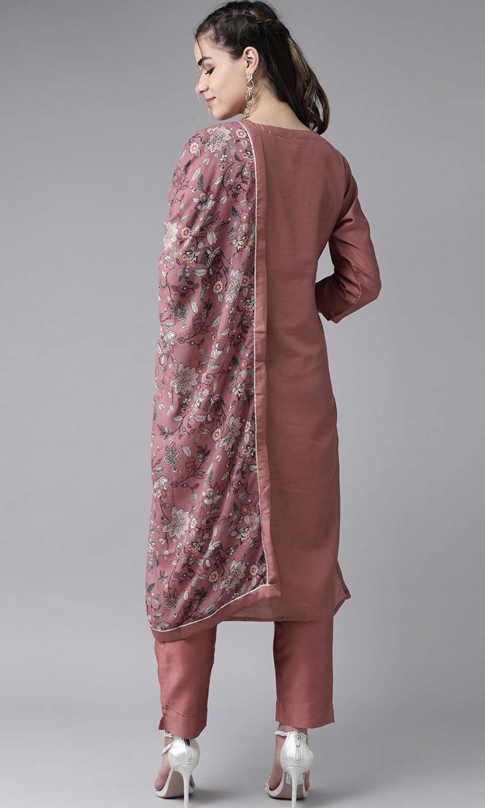 329 Peach Muslin Cotton Kurti Wholesale catalog