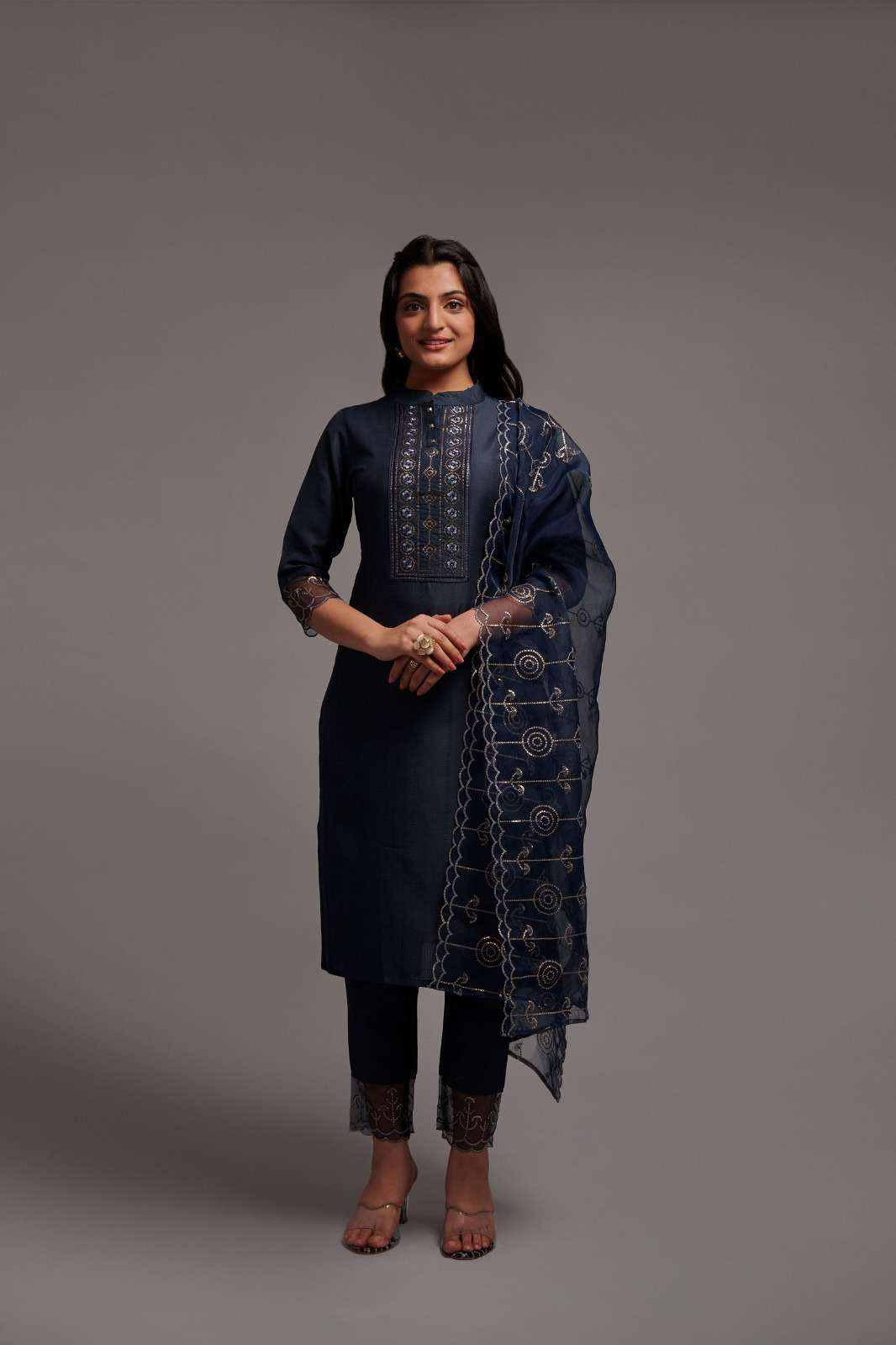 346 Grey Chinnon Kurti Wholesale catalog