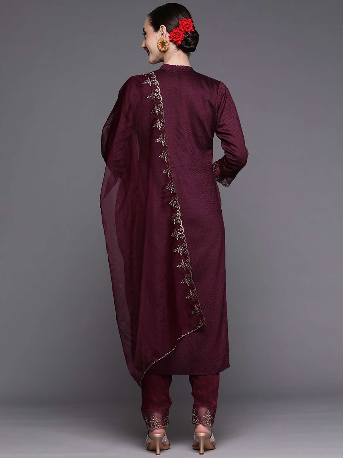 356 Wine Viscose Rayon Kurti With Bottom Dupatta Wholesale catalog