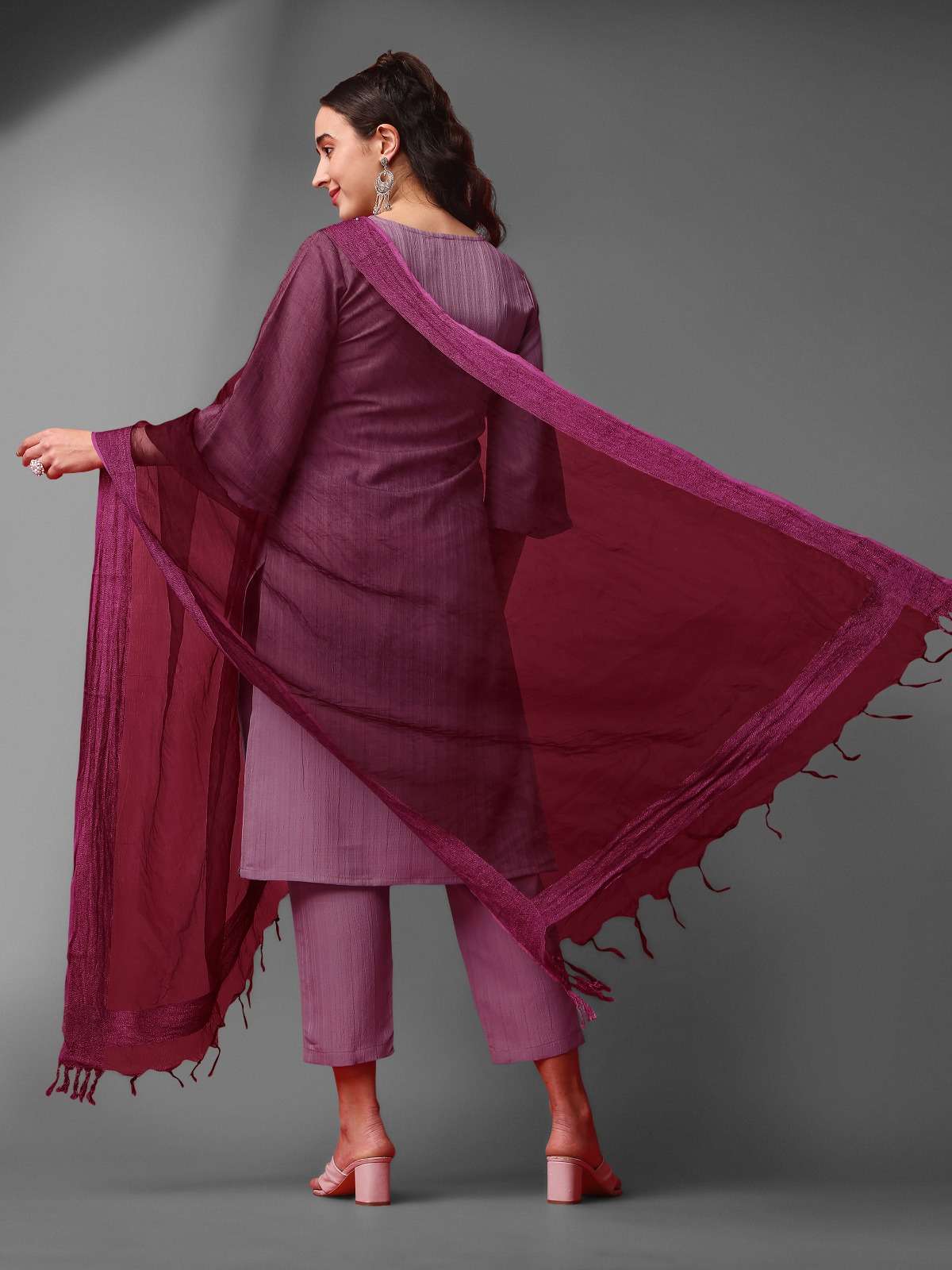 357 Purple Silk Blend Kurti Wholesale catalog