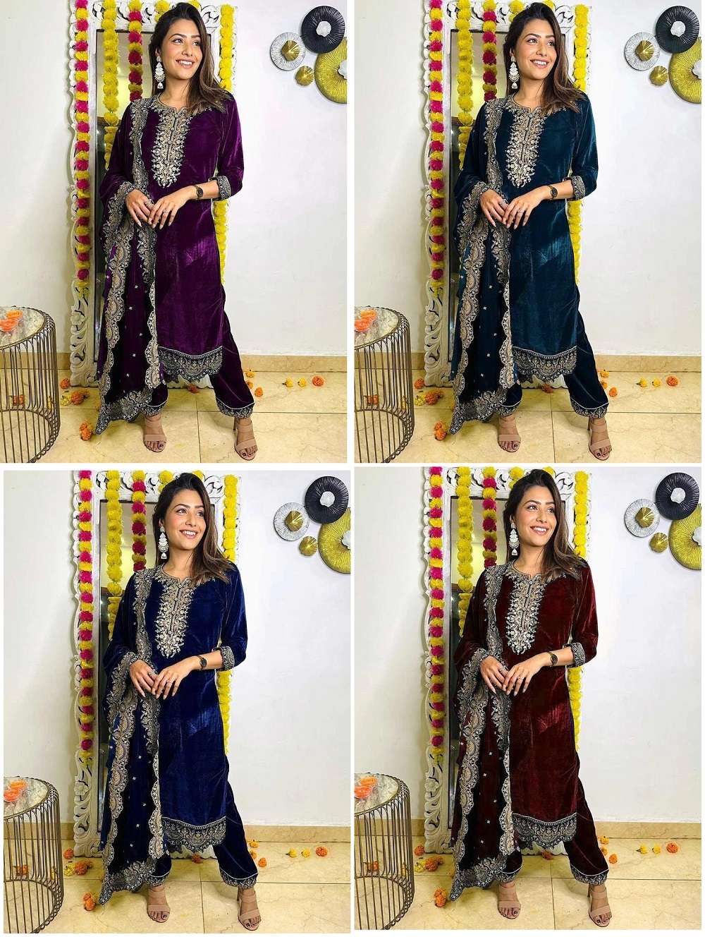 918 Heavy Velvet Embroidery Salwar Kameez Wholesale catalog