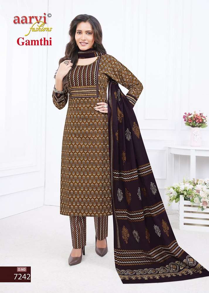 Aarvi Gamthi Vol-3 -Kurti Pant With Dupatta -Wholesale Catalog