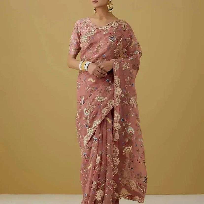 Aarya 1 Organza Sequence Worked Sarees Wholesale catalog