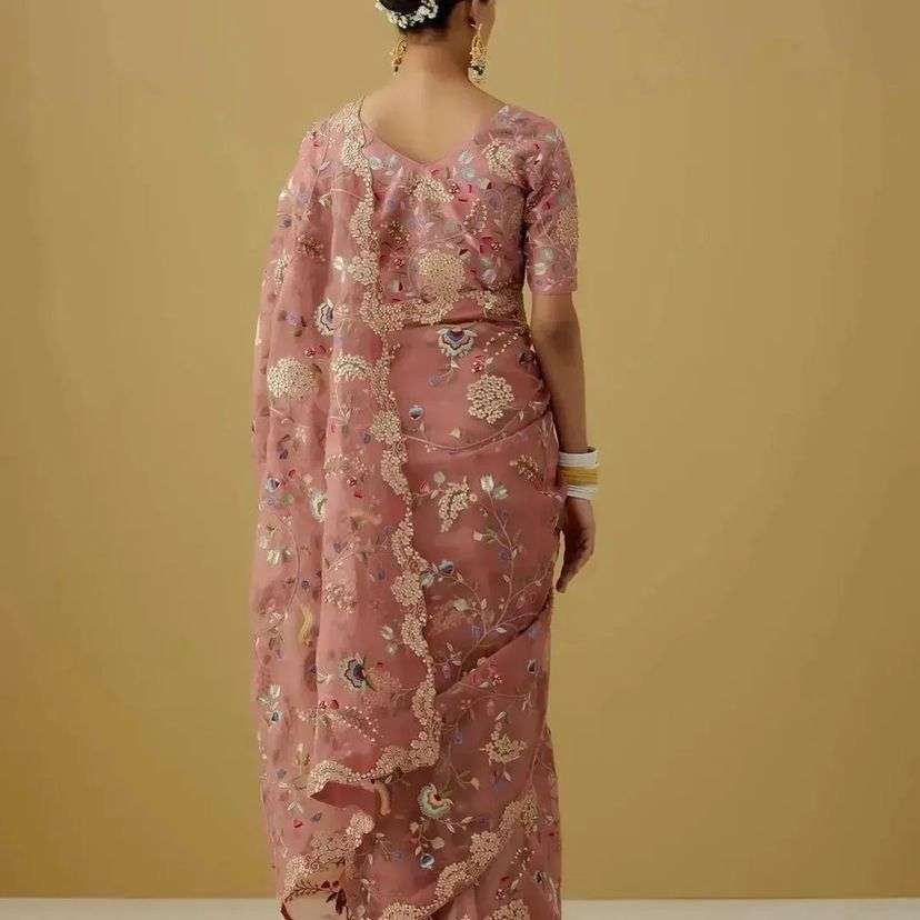 Aarya 1 Organza Sequence Worked Sarees Wholesale catalog