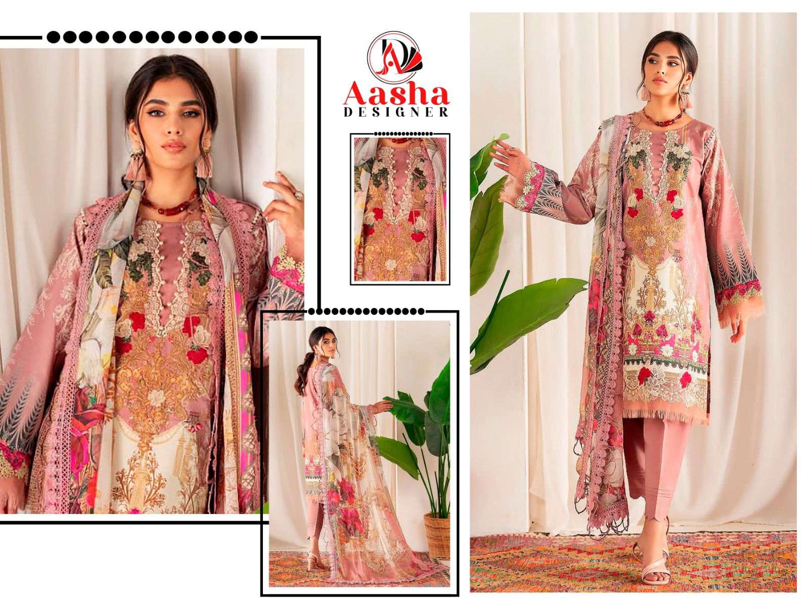 AASHA DESIGNER AYEZAL VOL-1 chiffon dupatta Salwar Kameez Wholesale catalog