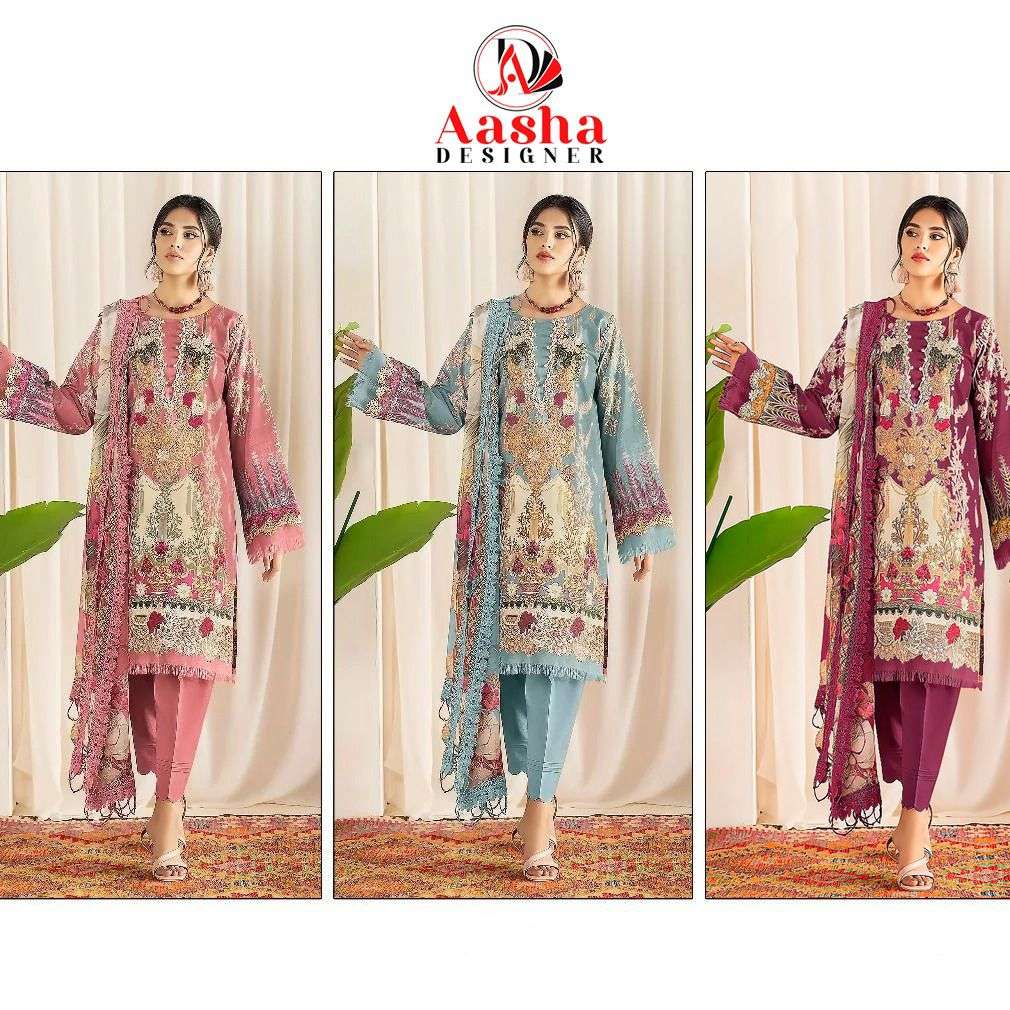 AASHA DESIGNER AYEZAL VOL-1 Cotton dupatta Salwar Kameez Wholesale catalog