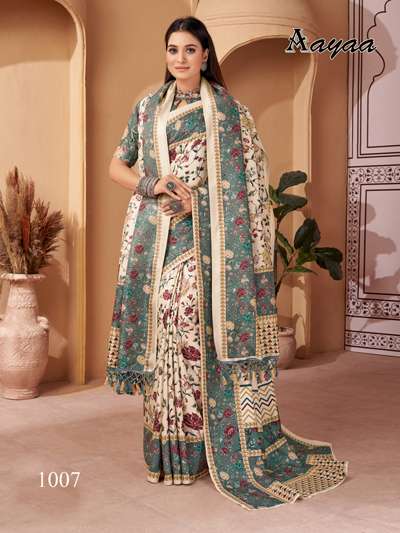 Aayaa Pashmina Vol 1 Winter Pashmina Saree Wholesale catalog