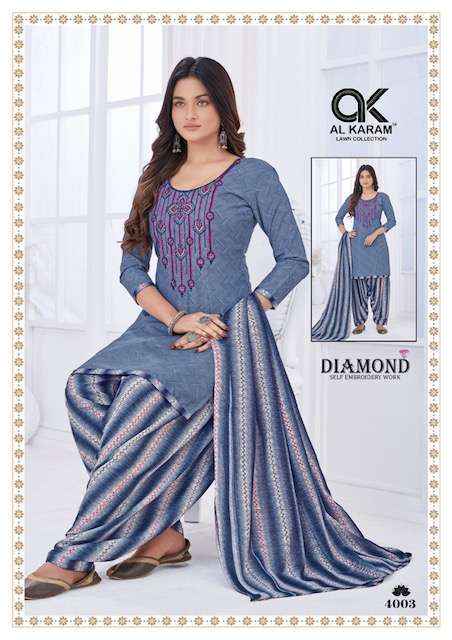 Al Karam Diamond Vol-4 – Dress Material - Wholesale Catalog